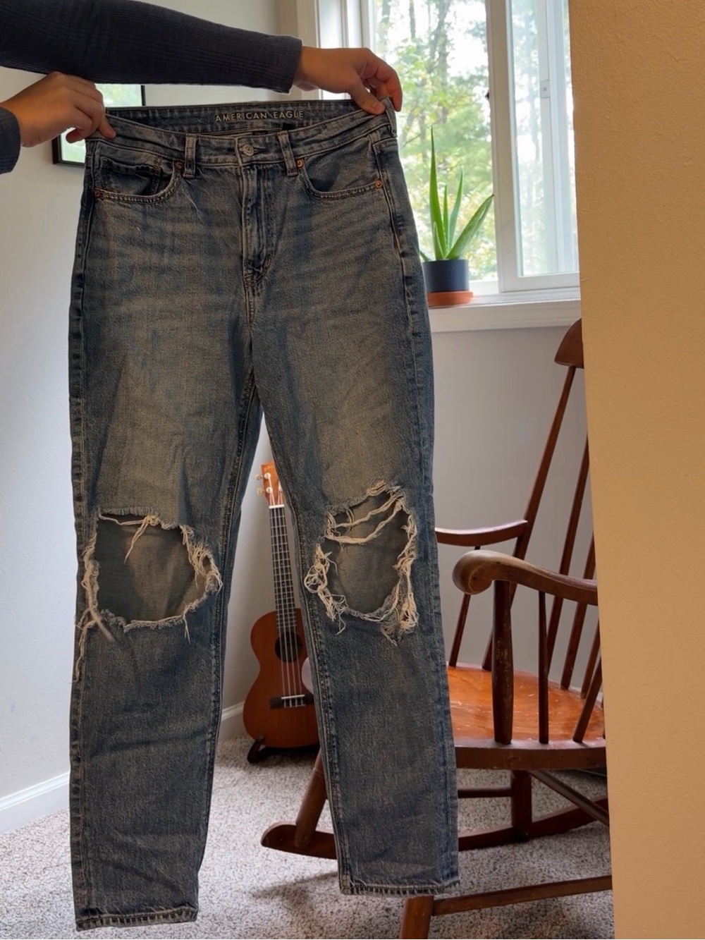 American Eagle Outfitters Distressed Mom Jeans